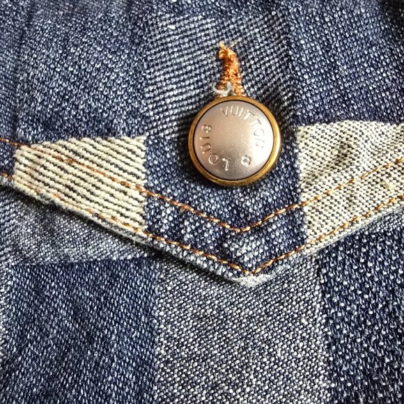 Louis Vuitton distressed blue damoflage jacket size medium - Picture 4 of 6